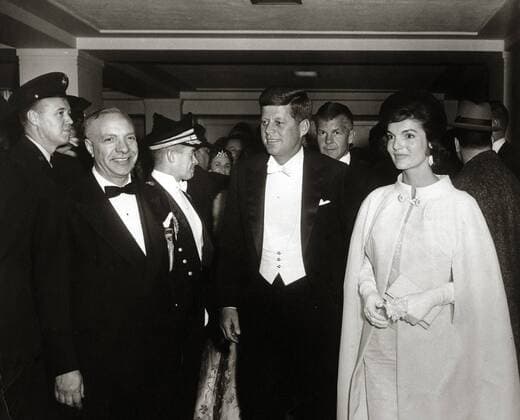 President John F. Kennedy and First Lady Jacqueline Kennedy attend the inaugural ball January 20, 1961 in Washington, DC. (Photo courtesy of JFK Library)  1003_098