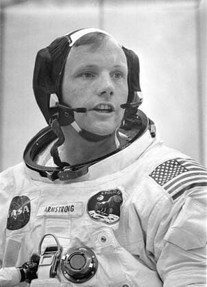 Astronaut Neil A. Armstrong undergoes communications systems final check before the boarding of the Apollo 11 mission, July 16, 1969. Hollywood CA USA  1003_200