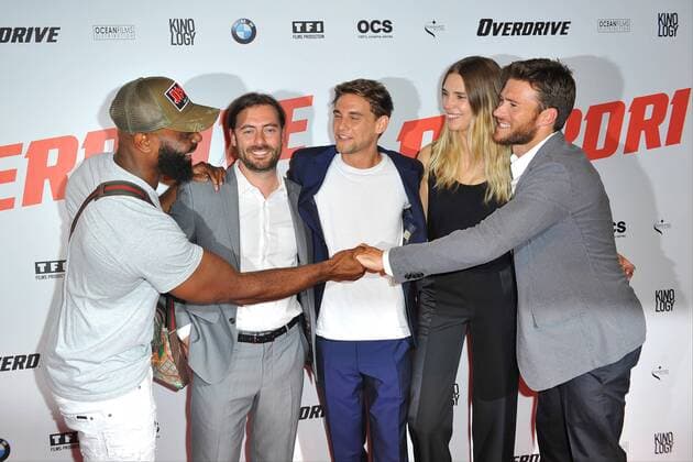 Scott Eastwood, Freddie Thorp and Gaia Weiss attend Overdrive movie premiere at Gaumont Opera in Paris, France, on June 19, 2017. Photo by Favier E-PRESSPHOTO.COM Paris France  526906