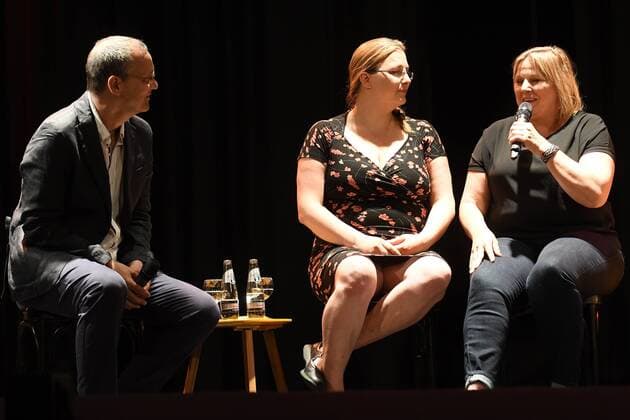Knut Elstermann, Iris Praefke, Esther Gronenborn zum 19. Mal wurde der Kinoprogrammpreis Berlin-Brandenburg verliehen. Mit insgesamt 432.500 Euro wurden im City Kino Wedding das vielfaeltige Engagement und die innovative Programmgestaltung in 48 Filmtheatern - 32 in Berlin und 16 in Brandenburg - geehrt in Berlin am 20.06.2017