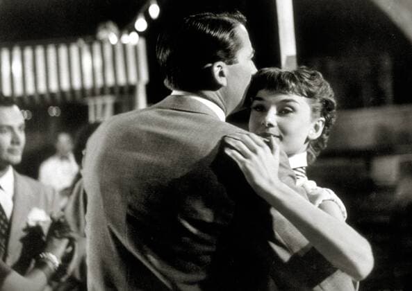 (Archival Classic Cinema - Audrey Hepburn Retrospective) Audrey Hepburn and Gregory Peck, Roman Holiday 1953 Paramount Hollywood CA USA  Copyright: xHAx 31569_003CPC