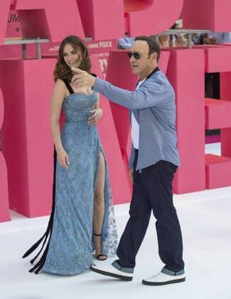 Baby Driver European Premiere London.UK. Lily James and Kevin Spacey at Baby Driver European Premiere. Cineworld Leicester Square. 21st June 2017 Ref;LMK386-S382-220617 