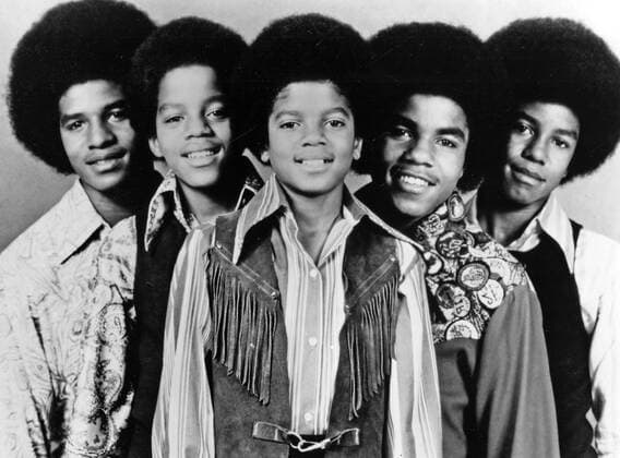 The Jackson Five (Michael Jackson, Jermaine Jackson, Marlon Jackson, Tito Jackson) circa 1976 Hollywood CA USA  Copyright: xHAx 32368_582CPC