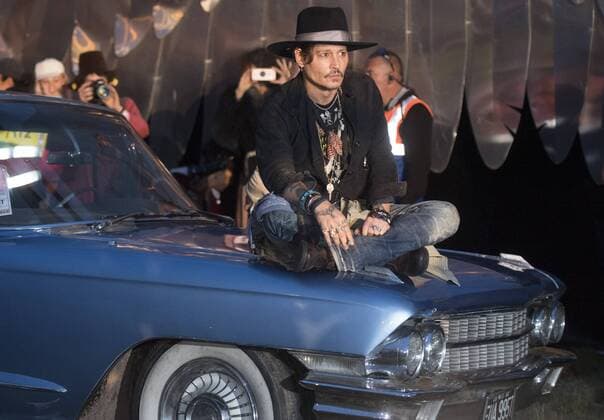 . 22 06 2017. Glastonbury, United Kingdom. Johnny Depp arriving at the Cinemageddon film festival to present his new film The Libertine at the Glastonbury Festival, United Kingdom.  xi-Imagesx IIM-15443-0013