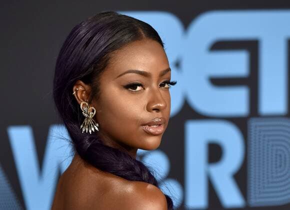 Singer Justine Skye attends the 17th annual BET Awards at Microsoft Theater in Los Angeles on June 25, 2017. The ceremony celebrates achievements in entertainment and honors music, sports, television, and movies released between April 1, 2016 and March 31, 2017.  LAP20170625035 CHRISTINExCHEW
