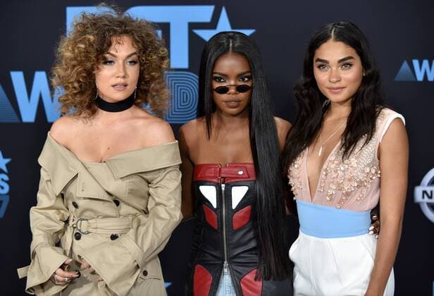 (L-R) Actors Jude Demorest, Ryan Destinay and Brittany O Grady attend the 17th annual BET Awards at Microsoft Theater in Los Angeles on June 25, 2017. The ceremony celebrates achievements in entertainment and honors music, sports, television, and movies released between April 1, 2016 and March 31, 2017.  LAP20170625161 CHRISTINExCHEW