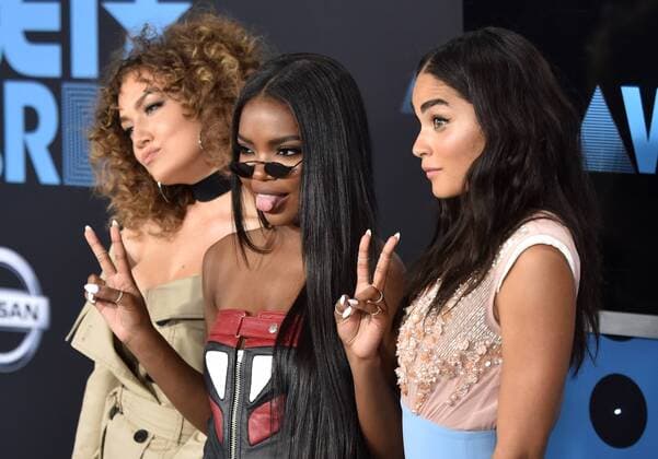 (L-R) Actors Jude Demorest, Ryan Destinay and Brittany O Grady attend the 17th annual BET Awards at Microsoft Theater in Los Angeles on June 25, 2017. The ceremony celebrates achievements in entertainment and honors music, sports, television, and movies released between April 1, 2016 and March 31, 2017.  LAP20170625165 CHRISTINExCHEW