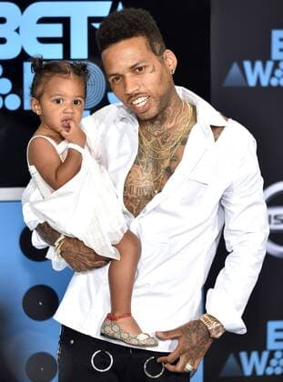 Kid Ink and daughter Aislin Parvaneh Collins attend the 17th annual BET Awards at Microsoft Theater in Los Angeles on June 25, 2017. The ceremony celebrates achievements in entertainment and honors music, sports, television, and movies released between April 1, 2016 and March 31, 2017.  LAP20170625179 CHRISTINExCHEW