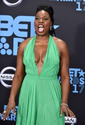 Host Leslie Jones attends the 17th annual BET Awards at Microsoft Theater in Los Angeles on June 25, 2017. The ceremony celebrates achievements in entertainment and honors music, sports, television, and movies released between April 1, 2016 and March 31, 2017.  LAP20170625213 CHRISTINExCHEW