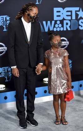 Rapper Future (L) and Londyn Wilburn attend the 17th annual BET Awards at Microsoft Theater in Los Angeles on June 25, 2017. The ceremony celebrates achievements in entertainment and honors music, sports, television, and movies released between April 1, 2016 and March 31, 2017.  LAP20170625323 CHRISTINExCHEW