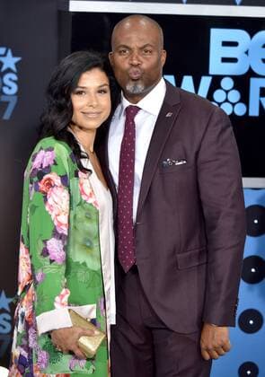 Chris Spencer and Vanessa Rodriguez Spencer attend the 17th annual BET Awards at Microsoft Theater in Los Angeles on June 25, 2017. The ceremony celebrates achievements in entertainment and honors music, sports, television, and movies released between April 1, 2016 and March 31, 2017.  LAP20170625371 CHRISTINExCHEW