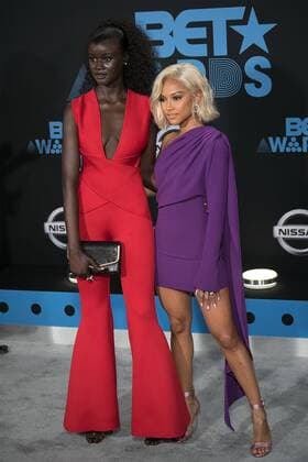 June 25, 2017 - Los Angeles, California, U.S - Karrueche Tran(R), Khoudia Diop at the 2017 BET Awards 17 held at the JW Marriot in Los Angeles, California on Sunday June 25, 2017. Los Angeles U.S. - ZUMAp124 20170625_zaa_p124_040 Copyright: xJavierxRojasx