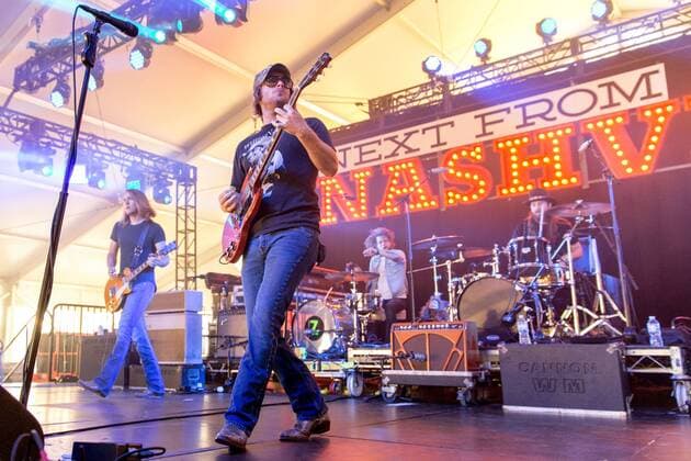 June 25, 2017 - Chicago, Illinois, U.S - JOHN JEFFERS, CODY CANNON, TONY KENT and JEFF HOGG of Whiskey Myers during Country LakeShake Music Festival at Huntington Bank Pavilion at Northerly Island in Chicago, Illinois Chicago U.S. - ZUMAs135 20170625_zap_s135_038 Copyright: xDanielxDeSloverx