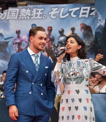 Actor Dacre Montgomery(L) and actress Naomi Scott attend the Japan premiere for the film Power Rangers in Tokyo, Japan on July 3, 2017.  TKP2017070304 KEIZOxMORI