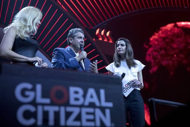 Bundesaussenminister Sigmar Gabriel, SPD, nimmt am Global Citizen Concert in der Barclaycard-Arena im Rahmen des G20-Gipfels, teil. 06.07.2017, Hamburg. Hamburg Deutschland Copyright: xIngaxKjerx