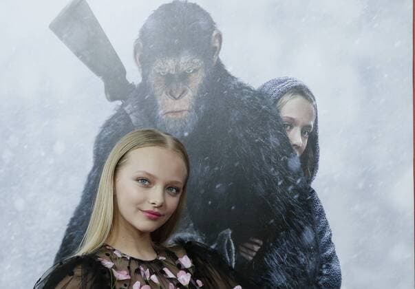 Amiah Miller arrives on the red carpet at War for the Planet Of The Apes premiere at SVA Theater on July 10, 2017 in New York City.  NYP20170710106 JOHNxANGELILLO