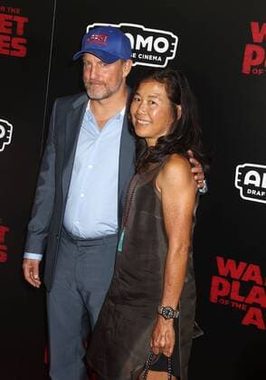 July 10, 2017 - New York, New York, U.S. - Actor WOODY HARRELSON and LAURA LOUIE attend the New York premiere of War for the Planet of the Apes held at SVA Theatre, New York U.S. - ZUMAk03_ 20170710_zaf_k03_087 Copyright: xNancyxKaszermanx