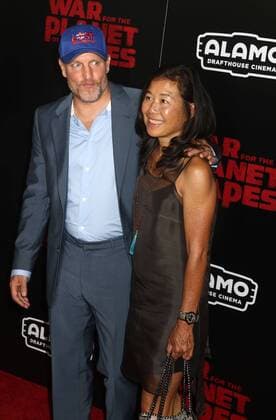 July 10, 2017 - New York, New York, U.S. - Actor WOODY HARRELSON and LAURA LOUIE attend the New York premiere of War for the Planet of the Apes held at SVA Theatre, New York U.S. - ZUMAk03_ 20170710_zaf_k03_103 Copyright: xNancyxKaszermanx
