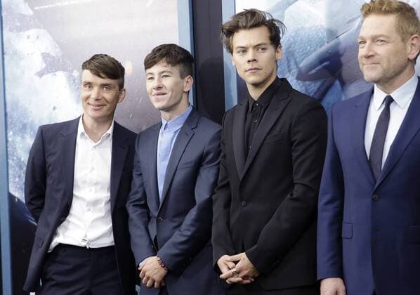 Cillian Murphy, Barry Keoghan, Harry Styles and Kenneth Branagh arrive on the red carpet at the DUNKIRK New York Premiere on July 18, 2017 in New York City.  NYP20170718127 JOHNxANGELILLO