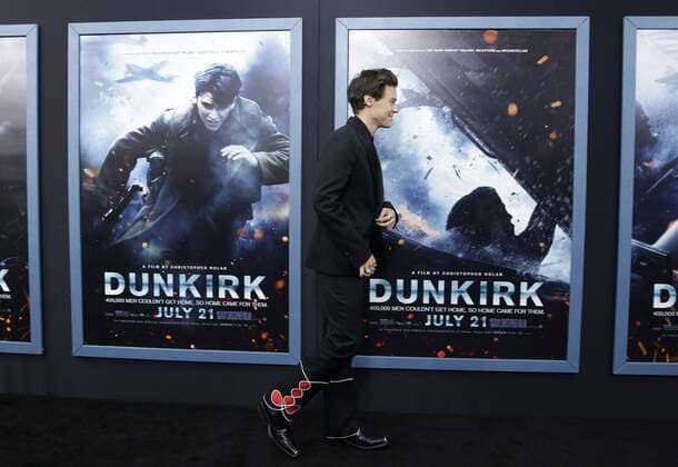 Harry Styles arrives on the red carpet at the DUNKIRK New York Premiere on July 18, 2017 in New York City.  NYP20170718131 JOHNxANGELILLO