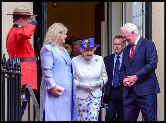 . 19 07 2017. London, United Kingdom. The Queen and Prince Philip Visit Canada House. Her Majesty Queen Elizabeth II and Prince Philip, the Duke of Edinburgh visit Canada House in Trafalgar Square to celebrate Canada s 150th anniversary of Confederation. Their Highnesses will view artefacts and displays celebrating Canada 150, including items from the Royal Archives and from the National Maritime Museum s exhibition Death in the Ice, which explores Sir John Franklin s final Arctic expedition.  xPetexMaclainex xi-Imagesx IIM-15605-0018