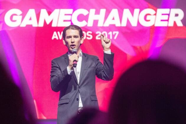 - Wien 25.04.2017 - 4GAMECHANGER-Festival in der Marxhalle Wien - PHOTO: der österreichische Aussenminister Sebastian Kurz (ÖVP) während seiner Rede Austrian Foreign Minister Sebastian Kurz (ÖVP)during his speech 4GAMECHANGER-Festival 