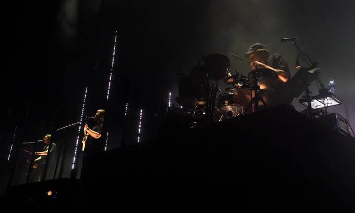 Drummer Thom Green (right) of the British music band Alt-J performs during the first day of the Colours of Ostrava music festival in Ostrava, Czech Republic, on July 19, 2017. (CTKxPhoto JaroslavxOzana) CTKPhotoP201707190977401  jao 5