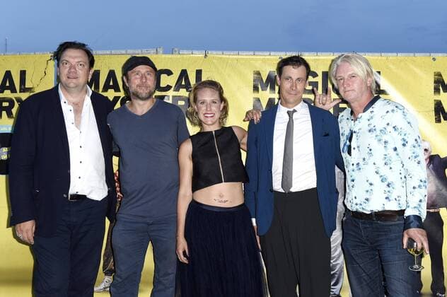 Charly Hübner, Bjarne Mädel, Annika Meier, Marc Hosemann und Detlev Buck bei der Open Air Premiere des Kinofilms Magical Mystery im Open Air Kino Kulturforum. Berlin, 19.07.2017 Foto:xF.xKernx xFuturexImage
