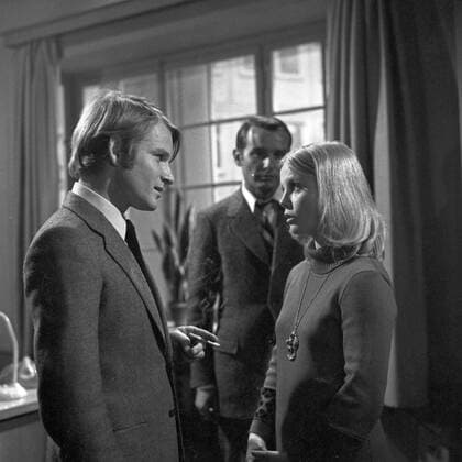 Fernsehserie Der Kommissar , Deutschland 1970, Darsteller: Fritz Wepper (links), Reinhard Glemnitz, Monika Lundi UnitedArchives00022218
