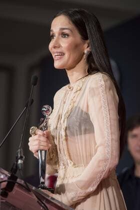 Natalia Oreiro, actress of Gilda La Pelicula receive best actress public award during press conference with the honorific award of Platinos Awards 2017 in Madrid, July 21, 2017. Spain.  (20170721064)
