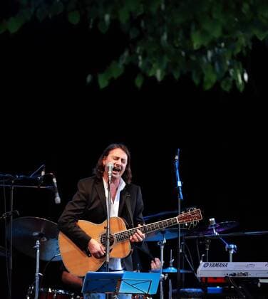 (170723) -- KELKHEIM, July 23, 2017 -- Italian singer and songwriter Pippo Pollina performs at the 30th Rheingau Music Festival in Kelkheim, Germany, on July 22, 2017. The 30th Rheingau Music Festival is held from June 24 to Sept. 2. ) (djj) GERMANY-KELKHEIM-RHEINGAU MUSIC FESTIVAL-PIPPO POLLINA LuoxHuanhuan 