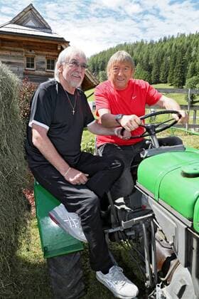 ORF Wenn die Musi spielt . Die Amigos ( Bernd und Karl-Heinz Ulrich ) am Rande des Künstlertreffs zum Musik Open Air Wenn die Musi spielt am 28.07.2017 auf dem Festgelände in Bad Kleinkirchheim.