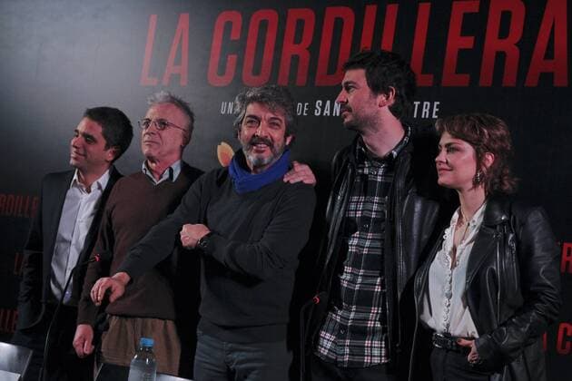 (R-L) Actress Dolores Fonzi, director Santiago Mitre, actor Ricardo Darin and producer Matias Mosteirin pose during the presentation of the film La Cordillera in Buenos Aires, Argentina, 01 August 2017. SANTIAGO MITRE PRESENTS LA CORDILLERA IN BUENOS AIRES !ACHTUNG: NUR REDAKTIONELLE NUTZUNG!  Copyright: xAlbertoxOrtizx BAS030 20170801-636372249249753689