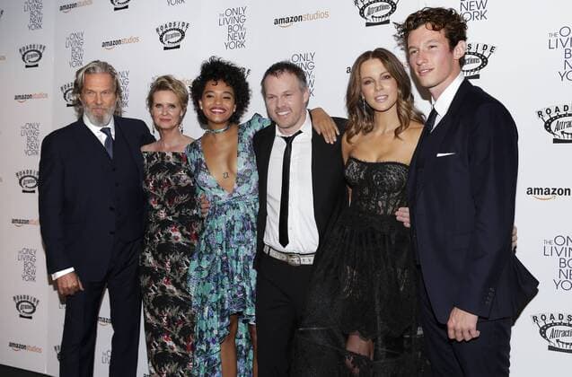 Jeff Bridges, Cynthia Nixon, Kiersey Clemons Marc Webb, Kate Beckinsale, and Callum Turner arrive on the red carpet at The Only Living Boy In New York New York Premiere at The Museum of Modern Art on August 7, 2017 in New York City.  NYP20170807138 JOHNxANGELILLO