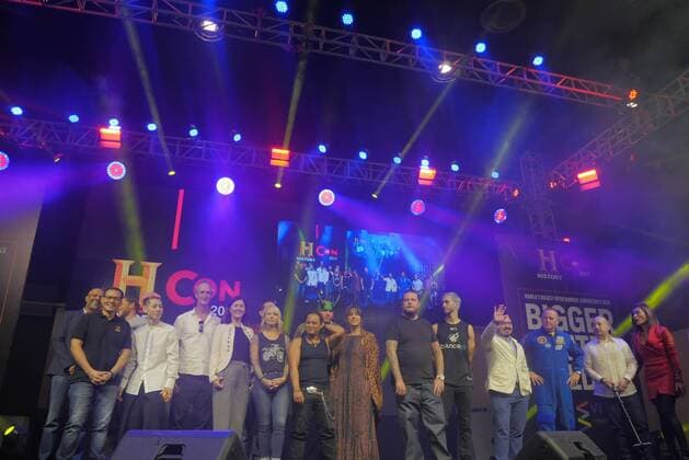 Philippines: HistoryCon 2017 History talents and celebrities are on stage are cheered by the audience.  GeorgexBuid