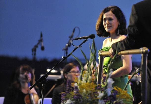 Slovak classical soprano Simona Saturova performs with the Brno Philharmonic Orchestra during the Spilberk International Music Festival in Brno, Czech Republic, on August 13, 2017. (CTKxPhoto IgorxZehl) CTKPhotoP201708130515301  zeh