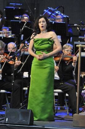 Slovak classical soprano Simona Saturova performs with the Brno Philharmonic Orchestra during the Spilberk International Music Festival in Brno, Czech Republic, on August 13, 2017. (CTKxPhoto IgorxZehl) CTKPhotoF201708141020801 