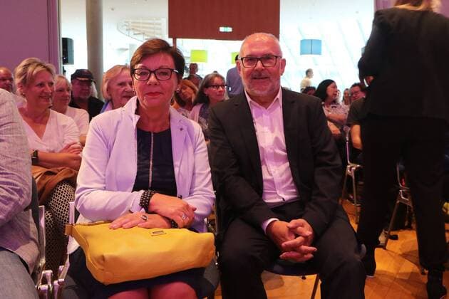 16.08.2017 Deutschland, Frankfurt am Main, Museum für Kommunikation Eröffnung Ausstellung Oh Yeah! Popmusik in Deutschland die Ausstellungsmacher Dr. Helmut Gold, Direktor Museum für Kommunikation), Dr. Frauke von der Haar (Direktorin Focke-Museum Bremen)