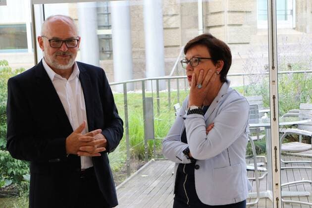 16.08.2017 Deutschland, Frankfurt am Main, Museum für Kommunikation Eröffnung Ausstellung Oh Yeah! Popmusik in Deutschland die Ausstellungsmacher Dr. Helmut Gold, Direktor Museum für Kommunikation), Dr. Frauke von der Haar (Direktorin Focke-Museum Bremen)
