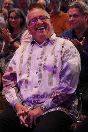 16.08.2017 Deutschland, Frankfurt am Main, Museum für Kommunikation Eröffnung Ausstellung Oh Yeah! Popmusik in Deutschland Werner Reinke (HR-Moderator und Hitparade International-DJ-von 1973 bis 89).