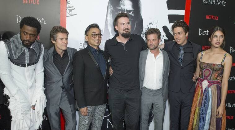 USA: Netflix premiere Death Note LaKeith Stanfield, Willem Dafoe, Paul Nakauchi, Adam Wingard, Shea Whigham, Nat Wolff, Margaret Qualley attend Netflix premiere Death Note at AMC Loews Lincoln Square  LevxRadin