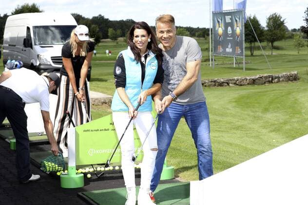 Sandra Dannenberg und Karsten Speck beim 10. GRK Golf Charity Masters 2017 in der Golfanlage Golfclub Leipzig im Golfresort Machern. Leipzig, 19.08.2017 Foto:xS.xGabschx xFuturexImage