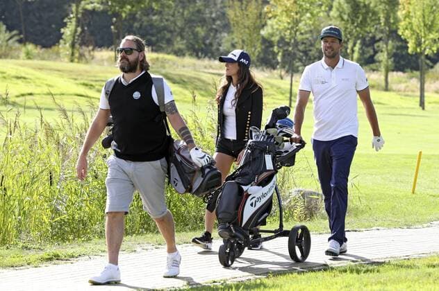 Rea Garvey und Michael Ballack mit Freundin Natacha Tannous beim 10. GRK Golf Charity Masters 2017 in der Golfanlage Golfclub Leipzig im Golfresort Machern. Leipzig, 19.08.2017 Foto:xS.xGabschx xFuturexImage