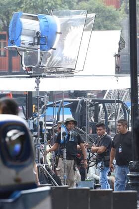 August 21, 2017 - Mexico City, Mexico, Mexico - The Cinema Extras are seen waiting for instructions from the Director during the film set of the latest film of Godzilla: King of the Monsters on August 21, 2017 in Mexico cIty, Mexico Mexico City Mexico  - ZUMAn230 20170821_zaa_n230_390 Copyright: xCarlosxTischlerx