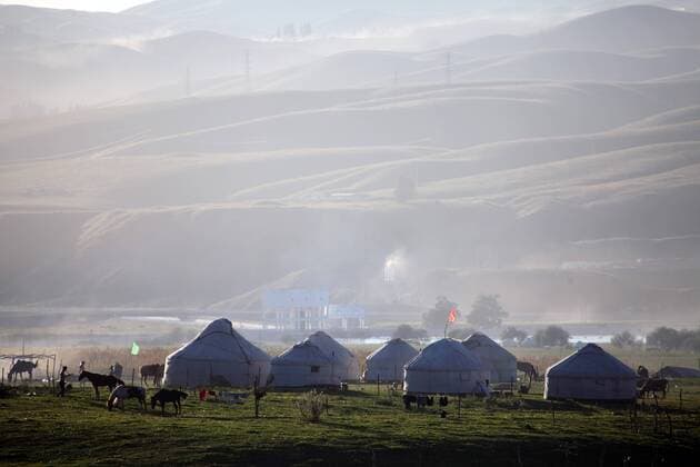 August 23, 2017 - Xinjiang, Xinjiang, China - Xinjiang, CHINA-23rd August 2017: (EDITORIAL USE ONLY. CHINA OUT) ..The Kazakhs are living in Tian Shan, northwest China s Xinjiang Uygur Autonomous Region. Xinjiang China  - ZUMAs145 20170823_zaa_s145_019 Copyright: xSunxJihux