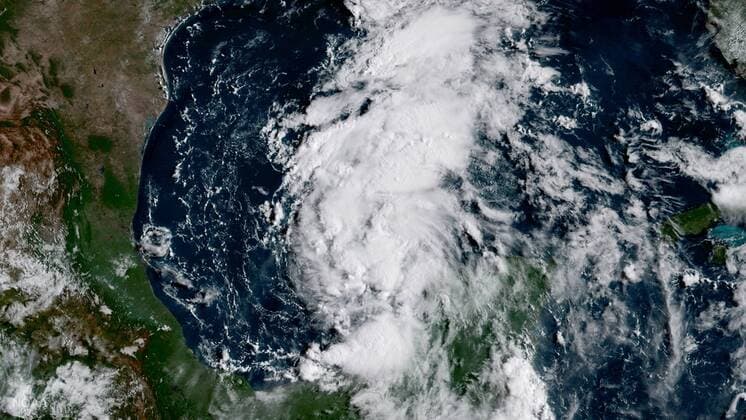 This NOAA image released on August 23, 2017, shows Hurricane Harvey in the Gulf of Mexico off the coast of Texas, August 24, 2017. The rapidly strengthening storm is forecasted to become a Category 3 hurricane with winds of at least 111 mph by the time it hits the middle Texas coast late Friday or early Saturday, according to the National Hurricane Center. NOAA Photo  WAX20170824301 NOAA