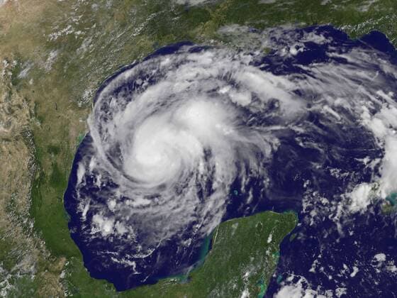 This NASA image released on August 24, 2017, shows Hurricane Harvey in the Gulf of Mexico off the coast of Texas. The rapidly strengthening storm is forecasted to become a Category 3 hurricane with winds of at least 111 mph by the time it hits the middle Texas coast late Friday or early Saturday, according to the National Hurricane Center. NASA Photo  WAX20170824302 NASA