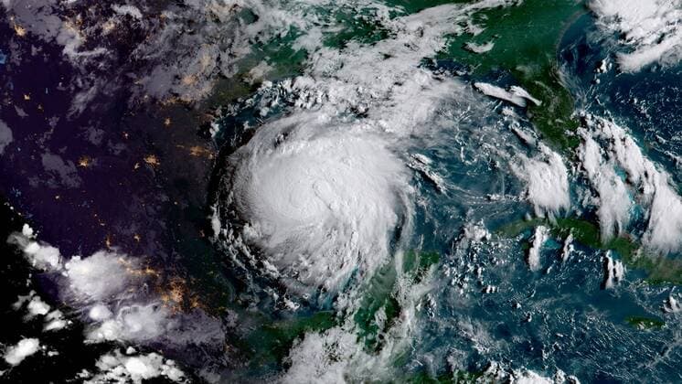 August 24, 2017 - Gulf Of Mexico, Texas, U.S. - Hurricane Harvey approaches the coast of Texas from the Gulf of Mexico as it strengthens to a category 3 storm as seen from the GOES-16 satellite. The hurricane is expected bo be a life-threatening storm with a large storm surge and extensive flooding expected. Gulf Of Mexico United States - ZUMAp138 20170824_zaa_p138_034 Copyright: xNoaax