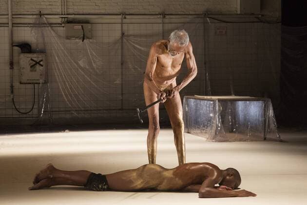 EMBARGO SPERRFRIST Three Stages by Richard Siegal, Ruhrtriennale, PACT Zollverein, Essen, Germany SPERRFRIST EMBARGO bis to 7:00pm, 25 August 2017 Essen, Germany, 23 August 2017. Gus Solomons Jr (standing) and Corey Scott-Gilbert in El Dorado. American choreographer Richard Siegal presents Three Stages: Model , In Medias Res and as a world premiere El Dorado at PACT Zollverein for the Ruhrtriennale cultural festival 2017. For editorial use only in connection with Ruhrtriennale reporting