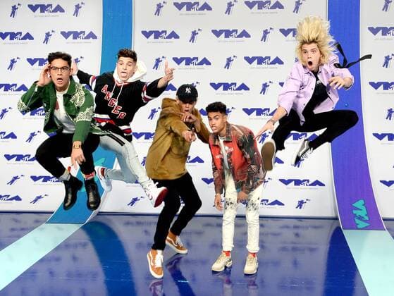PrettyMuch arrives for the 34th annual MTV Video Music Awards at The Forum in Inglewood, California on August 27, 2017.  LAP201708270681 JIMxRUYMEN